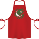 Torn Pakistan Flag Pakistani Day Football Cotton Apron 100% Organic Red