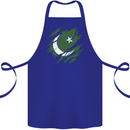 Torn Pakistan Flag Pakistani Day Football Cotton Apron 100% Organic Royal Blue