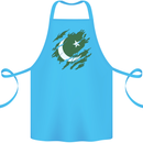 Torn Pakistan Flag Pakistani Day Football Cotton Apron 100% Organic Turquoise