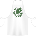Torn Pakistan Flag Pakistani Day Football Cotton Apron 100% Organic White