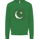Torn Pakistan Flag Pakistani Day Football Kids Sweatshirt Jumper Irish Green
