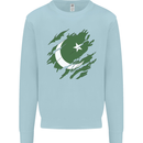 Torn Pakistan Flag Pakistani Day Football Kids Sweatshirt Jumper Light Blue