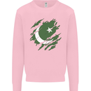 Torn Pakistan Flag Pakistani Day Football Kids Sweatshirt Jumper Light Pink