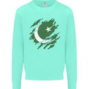 Torn Pakistan Flag Pakistani Day Football Kids Sweatshirt Jumper Peppermint