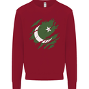Torn Pakistan Flag Pakistani Day Football Kids Sweatshirt Jumper Red