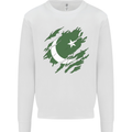 Torn Pakistan Flag Pakistani Day Football Kids Sweatshirt Jumper White