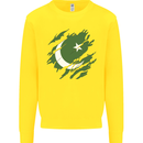 Torn Pakistan Flag Pakistani Day Football Kids Sweatshirt Jumper Yellow