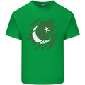 Torn Pakistan Flag Pakistani Day Football Kids T-Shirt Childrens Irish Green