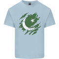 Torn Pakistan Flag Pakistani Day Football Kids T-Shirt Childrens Light Blue