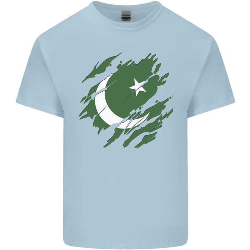 Torn Pakistan Flag Pakistani Day Football Kids T-Shirt Childrens Light Blue