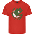 Torn Pakistan Flag Pakistani Day Football Kids T-Shirt Childrens Red