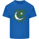 Torn Pakistan Flag Pakistani Day Football Kids T-Shirt Childrens Royal Blue