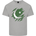 Torn Pakistan Flag Pakistani Day Football Kids T-Shirt Childrens Sports Grey