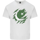 Torn Pakistan Flag Pakistani Day Football Kids T-Shirt Childrens White