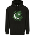 Torn Pakistan Flag Pakistani Day Football Mens 80% Cotton Hoodie Black