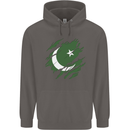 Torn Pakistan Flag Pakistani Day Football Mens 80% Cotton Hoodie Charcoal