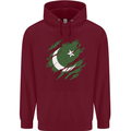Torn Pakistan Flag Pakistani Day Football Mens 80% Cotton Hoodie Maroon