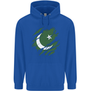 Torn Pakistan Flag Pakistani Day Football Mens 80% Cotton Hoodie Royal Blue