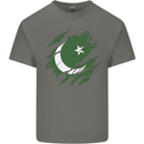 Torn Pakistan Flag Pakistani Day Football Mens Cotton T-Shirt Tee Top Charcoal