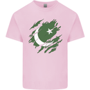 Torn Pakistan Flag Pakistani Day Football Mens Cotton T-Shirt Tee Top Light Pink