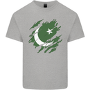 Torn Pakistan Flag Pakistani Day Football Mens Cotton T-Shirt Tee Top Sports Grey