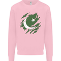 Torn Pakistan Flag Pakistani Day Football Mens Sweatshirt Jumper Light Pink