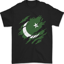 Torn Pakistan Flag Pakistani Day Football Mens T-Shirt 100% Cotton Black