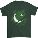 Torn Pakistan Flag Pakistani Day Football Mens T-Shirt 100% Cotton Forest Green