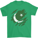 Torn Pakistan Flag Pakistani Day Football Mens T-Shirt 100% Cotton Irish Green