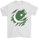 Torn Pakistan Flag Pakistani Day Football Mens T-Shirt 100% Cotton White