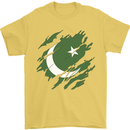 Torn Pakistan Flag Pakistani Day Football Mens T-Shirt 100% Cotton Yellow
