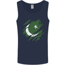 Torn Pakistan Flag Pakistani Day Football Mens Vest Tank Top Navy Blue