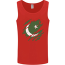 Torn Pakistan Flag Pakistani Day Football Mens Vest Tank Top Red