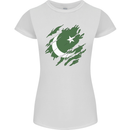 Torn Pakistan Flag Pakistani Day Football Womens Petite Cut T-Shirt White