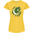 Torn Pakistan Flag Pakistani Day Football Womens Petite Cut T-Shirt Yellow