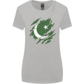 Torn Pakistan Flag Pakistani Day Football Womens Wider Cut T-Shirt Sports Grey