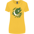 Torn Pakistan Flag Pakistani Day Football Womens Wider Cut T-Shirt Yellow