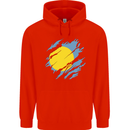Torn Palau Flag Palauan Day Football Childrens Kids Hoodie Bright Red