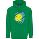 Torn Palau Flag Palauan Day Football Childrens Kids Hoodie Irish Green