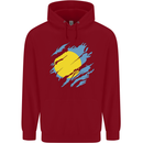 Torn Palau Flag Palauan Day Football Childrens Kids Hoodie Red