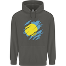 Torn Palau Flag Palauan Day Football Childrens Kids Hoodie Storm Grey