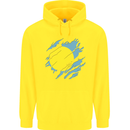 Torn Palau Flag Palauan Day Football Childrens Kids Hoodie Yellow