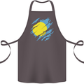 Torn Palau Flag Palauan Day Football Cotton Apron 100% Organic Dark Grey