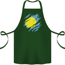 Torn Palau Flag Palauan Day Football Cotton Apron 100% Organic Forest Green