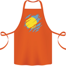Torn Palau Flag Palauan Day Football Cotton Apron 100% Organic Orange