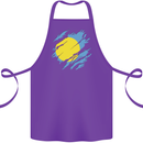 Torn Palau Flag Palauan Day Football Cotton Apron 100% Organic Purple