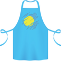 Torn Palau Flag Palauan Day Football Cotton Apron 100% Organic Turquoise