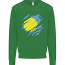 Torn Palau Flag Palauan Day Football Kids Sweatshirt Jumper Irish Green