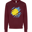 Torn Palau Flag Palauan Day Football Kids Sweatshirt Jumper Maroon