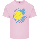 Torn Palau Flag Palauan Day Football Kids T-Shirt Childrens Light Pink